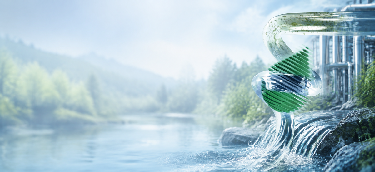 Waterlandschap als illustratie van vloeistoffiltratie